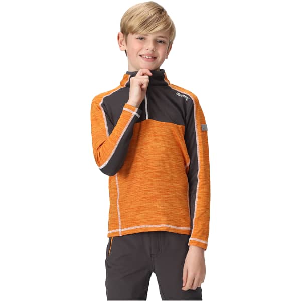 Sweat polaire randonnée REGATTA HEWLEY ORANGE PEPPER/SEAL GREY