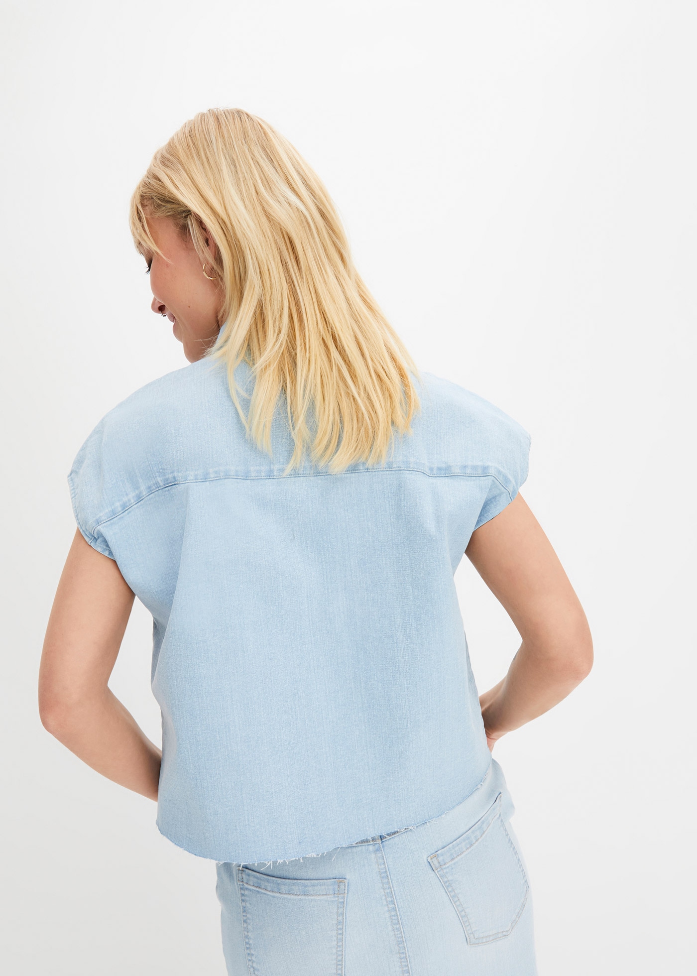 bonprix Jeansbluse »Kurze Boxy-Jeansbluse«, Kurze Boxy-Jeansbluse