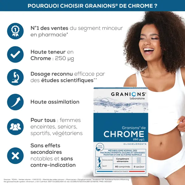 Granions Chrome Comprimés à Croquer - Anti Grignotages - Lot de 2 x 60 comprimés
