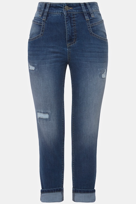 7/8-Jeans, Slim Fit, Destroy Look, 5-Pocket
