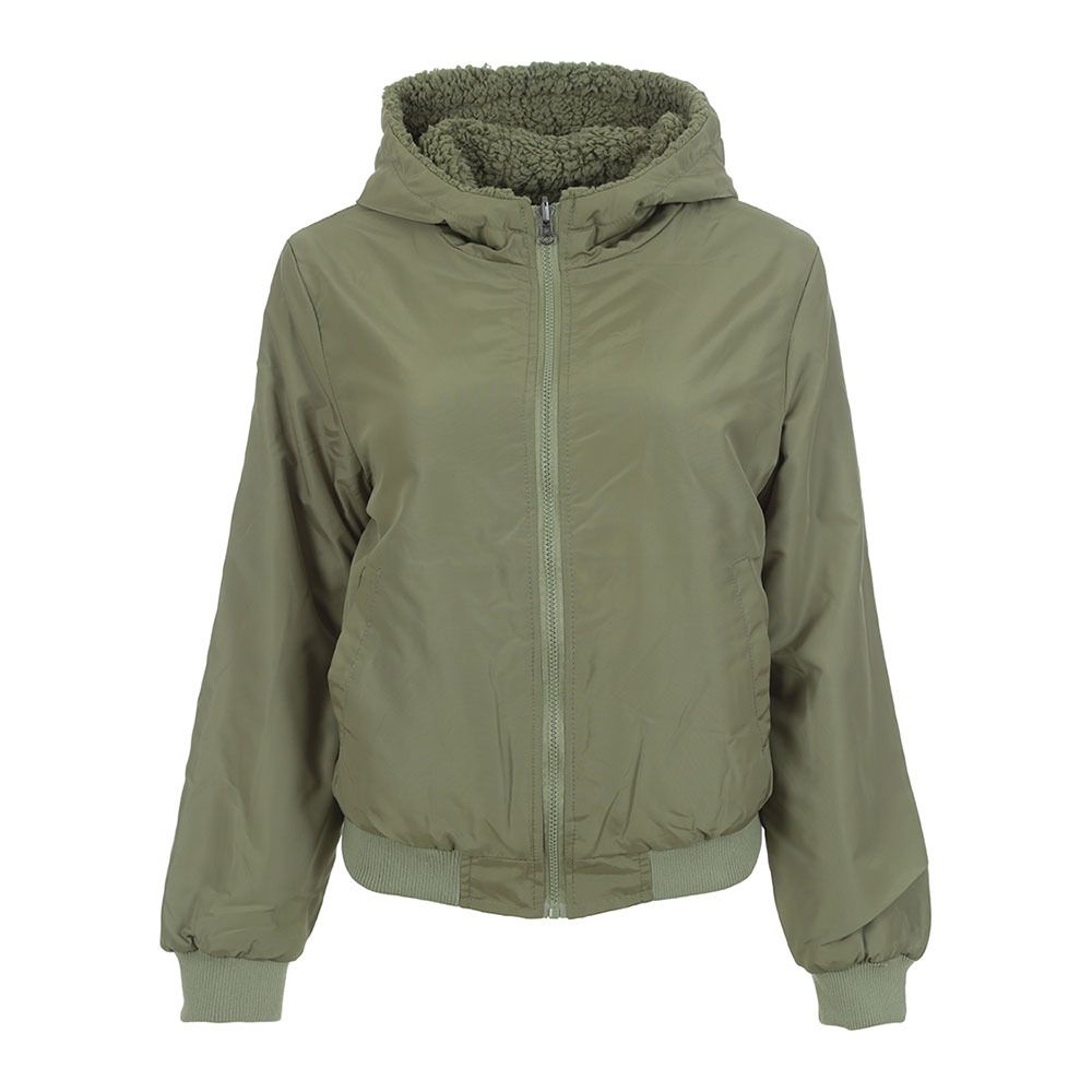 Hurley REVERSIBLE SHERPA - Veste Femme oil green