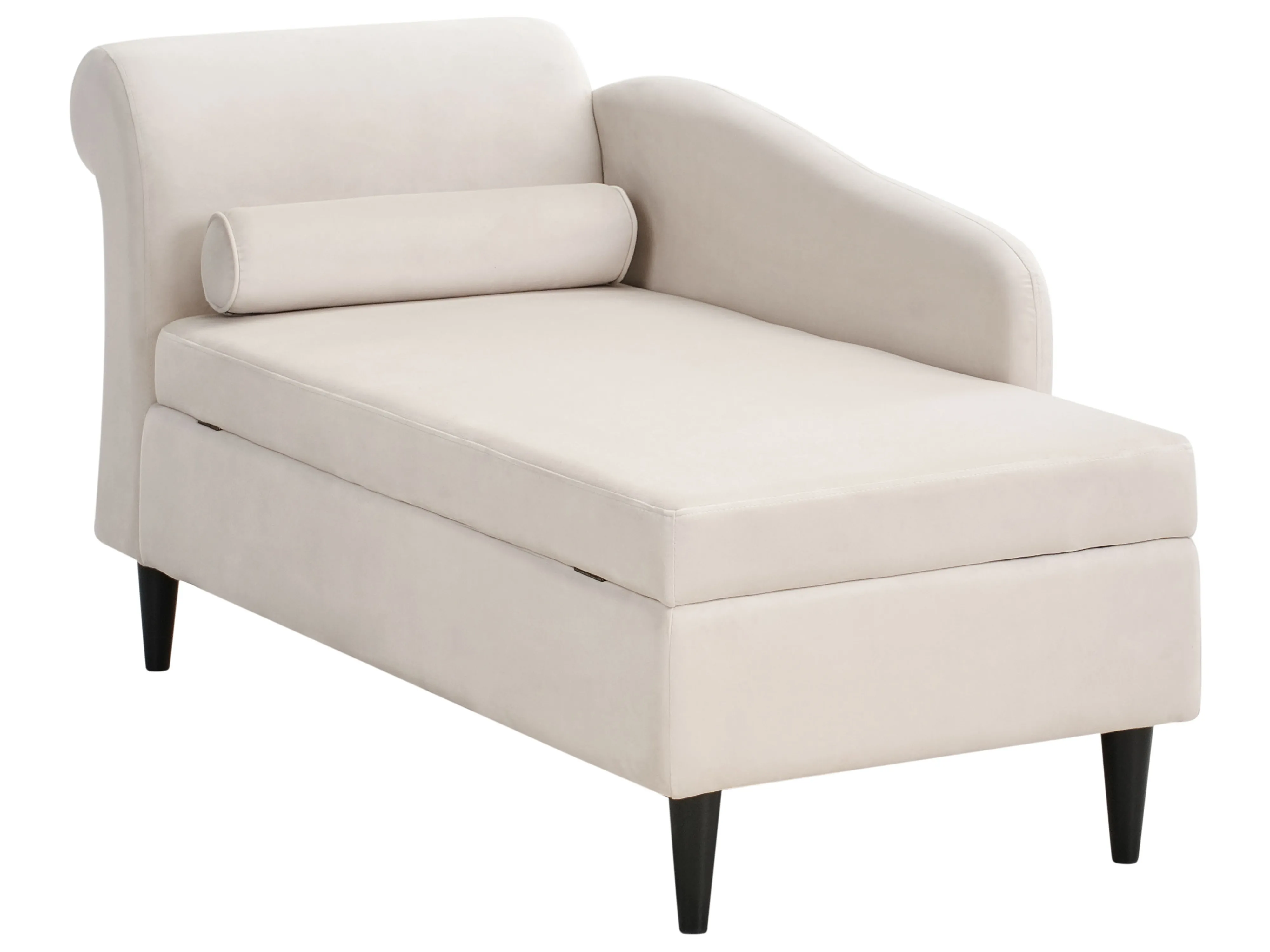 Linkszijdige chaise longue LUIRO Fluweel Beige met opbergruimte