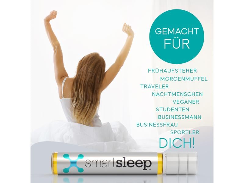 Smartsleep Original Ampullen 18 Stück mit 2 Kautabletten Veganes Nahrungsergänzungsmittel für den Schlaf