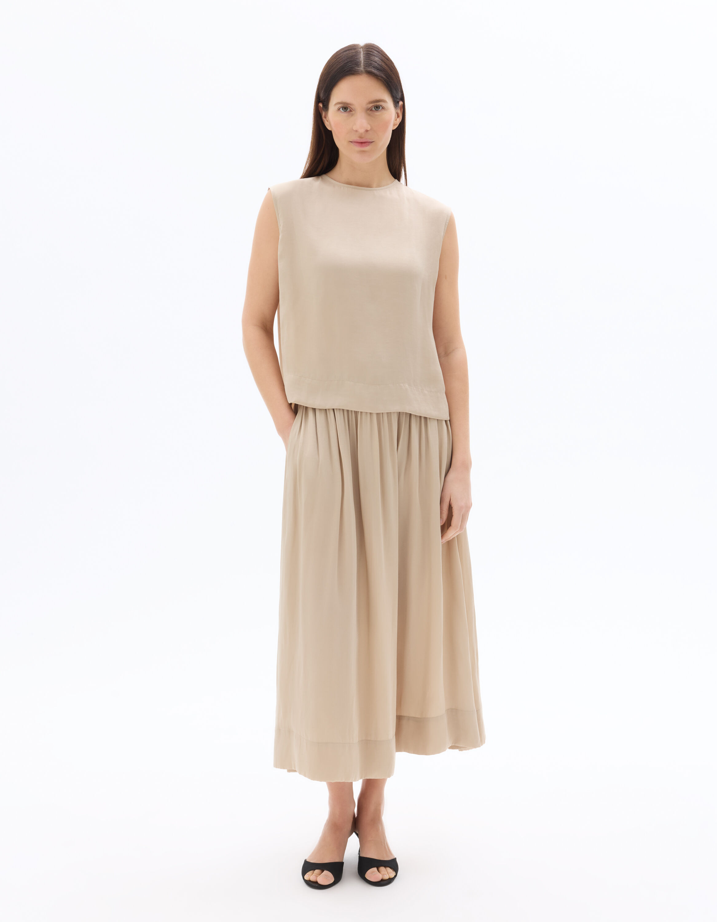 Jupe en satin - beige