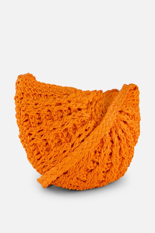 Sarlini Schoudertas Stro oranje