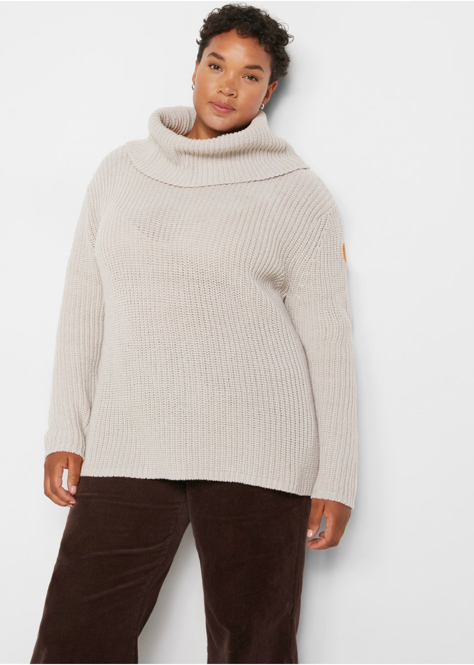 Pull en grosse maille avec col large
