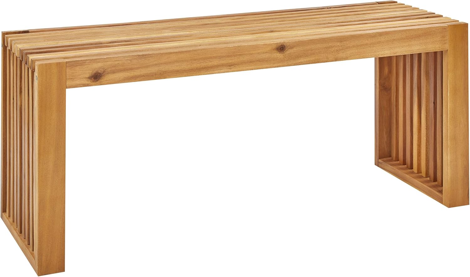 2-Sitzer Gartenbank ohne Lehne Akazienholz Hellbraun 105 x 35 cm U-Form Bellano