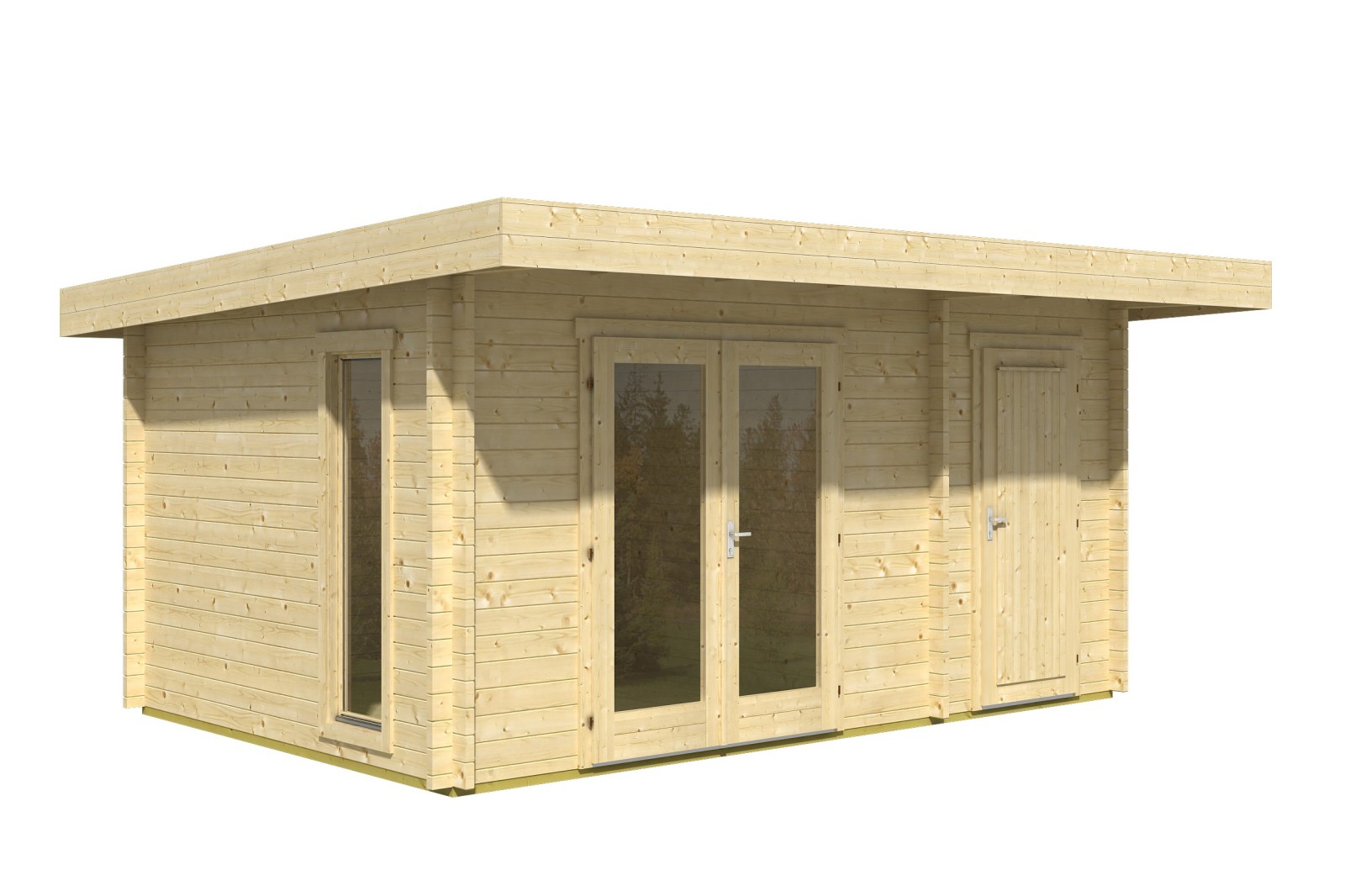 Gartenhaus CHAMELEON 44 - natur - Fichte massiv - 450x300 cm