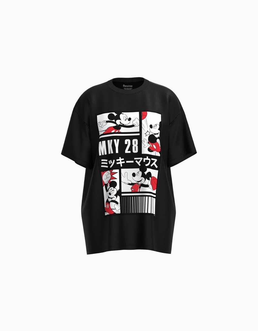 Camiseta de manga curta oversized com estampa do Mickey Mouse