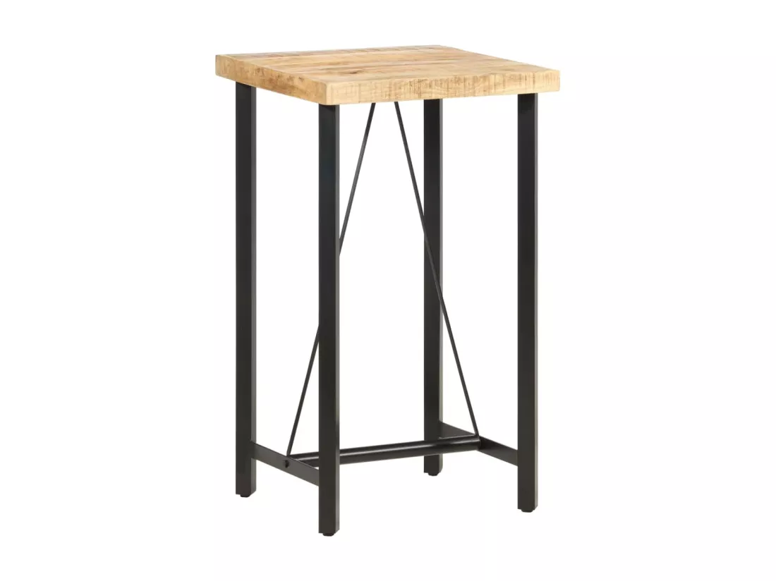 Table de bar 60x60x107 cm Bois de manguier brut