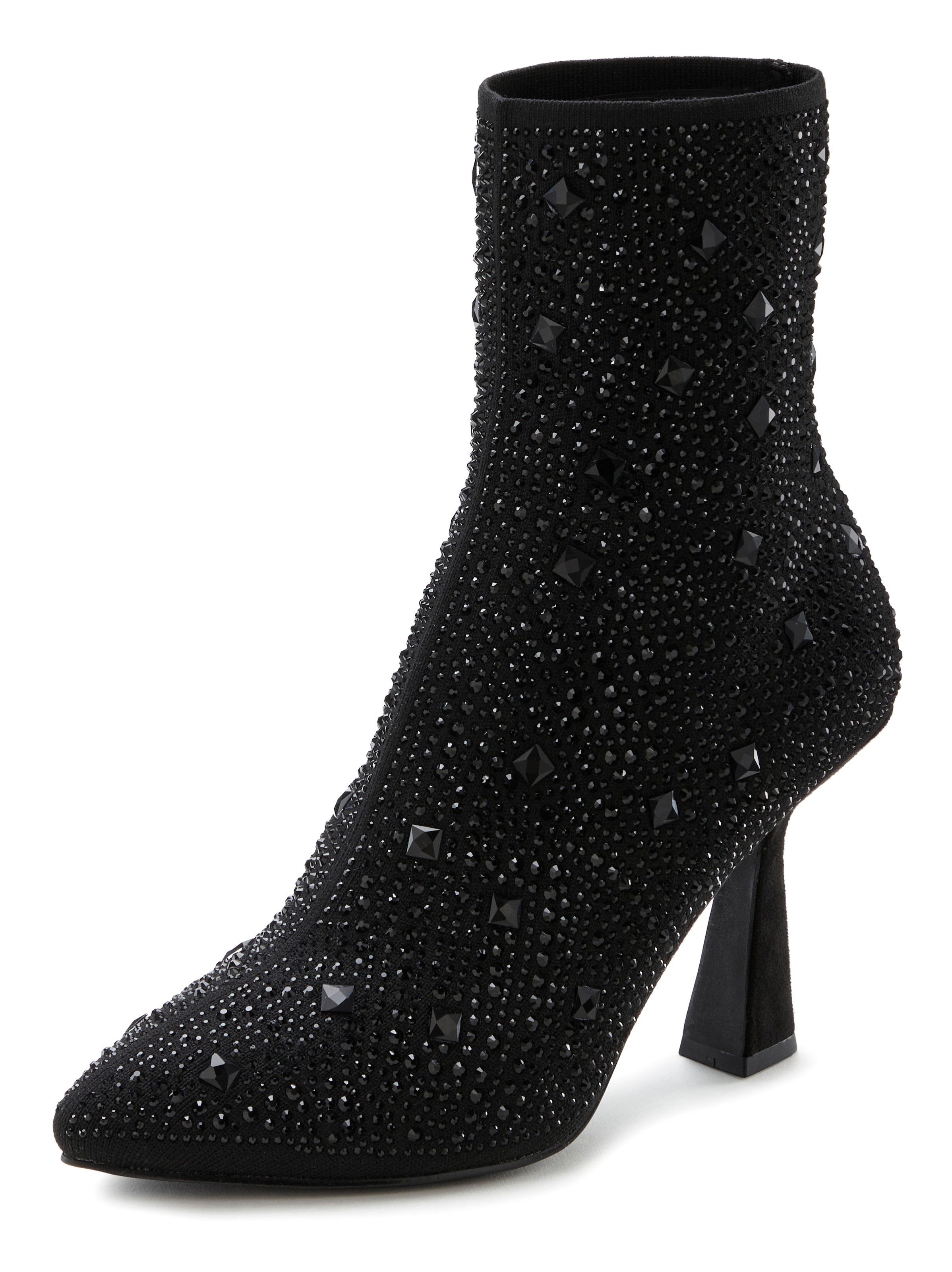 LASCANA High-Heel-Stiefelette »Sock Boot,«  Schlupf-Stiefel, Ankle Boots, elastisches Material, Schmucksteinchen