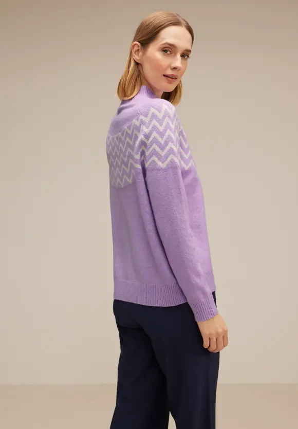 Pullover mit Stehkragen - soft pure lilac melange