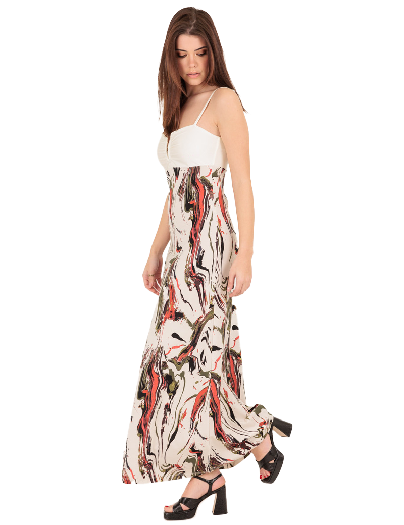 HBT CÉLIA ROBE LONGUE  IMPRIMÉ MULTICOLORE