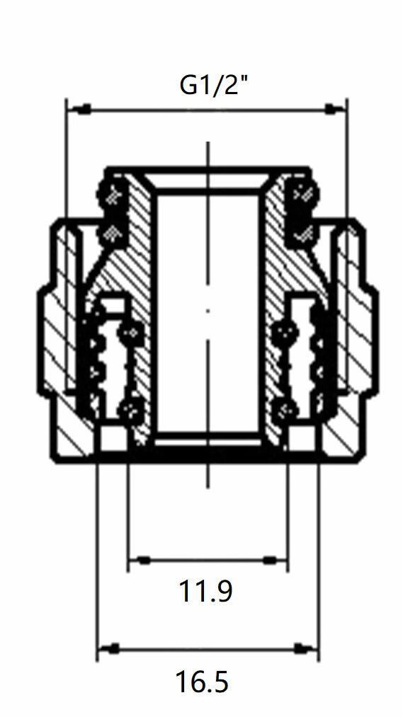 Mueller thermostatische radiator aansluitset haaks verkeerd links mat zwart