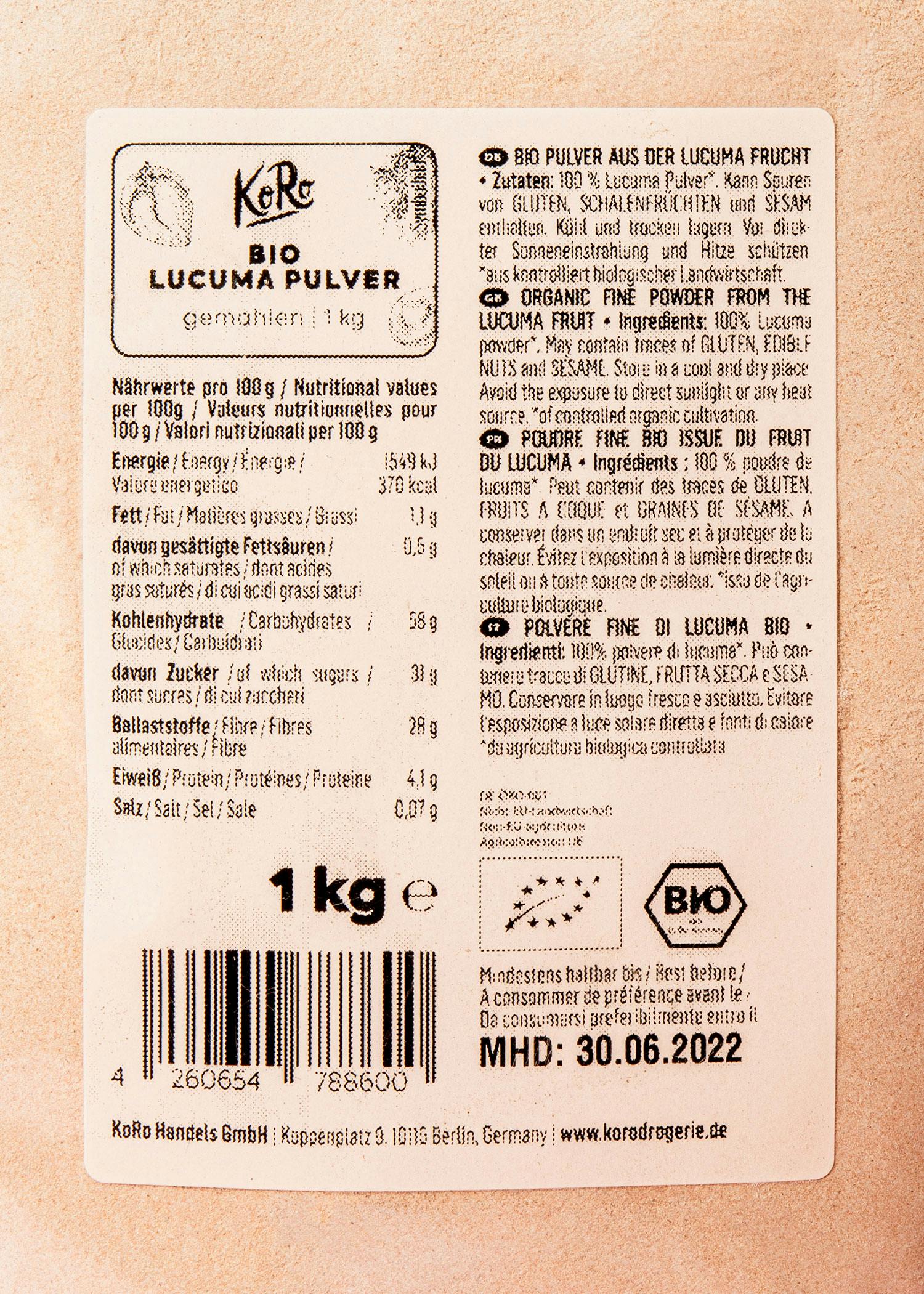 Bio Lucuma Pulver 1 kg