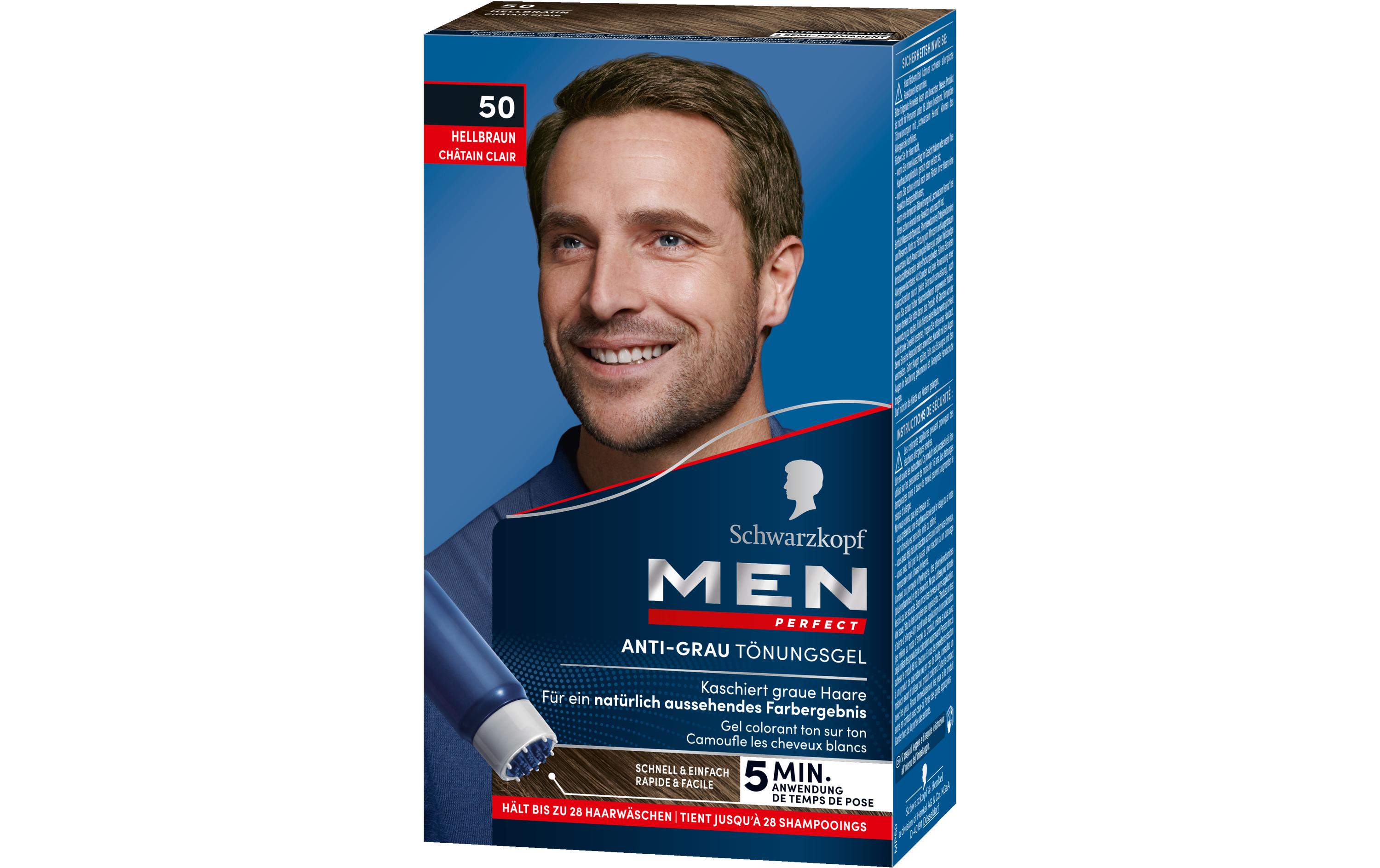 Haarcoloration Anti-Grau 50 HellbraunLeicht anzuwendende Gel-Coloration für Männer