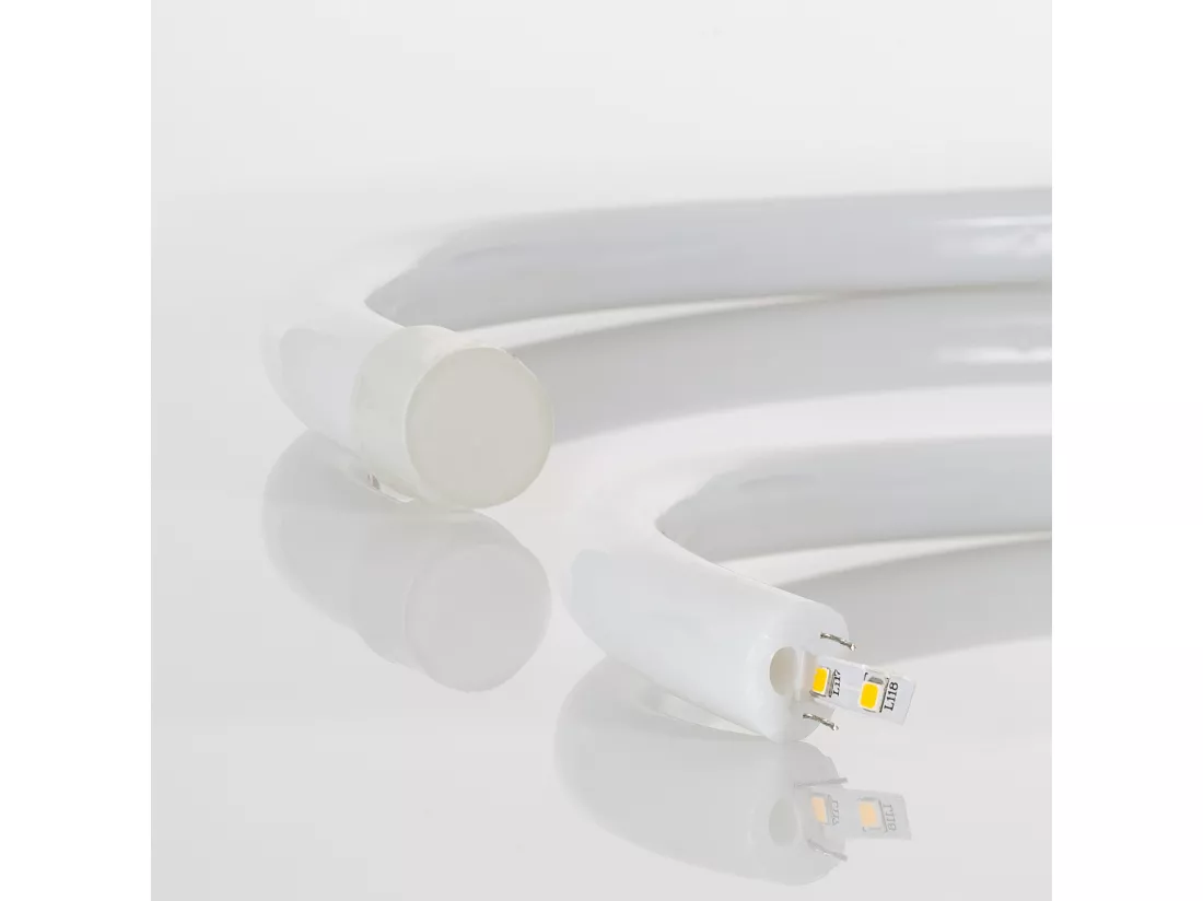 Néon LED Flexible 360º Rond Dimmable 120LED/m 220V AC Blanc Neutre IP67 sur Mesure Coupe tous les 100cm 15 m
