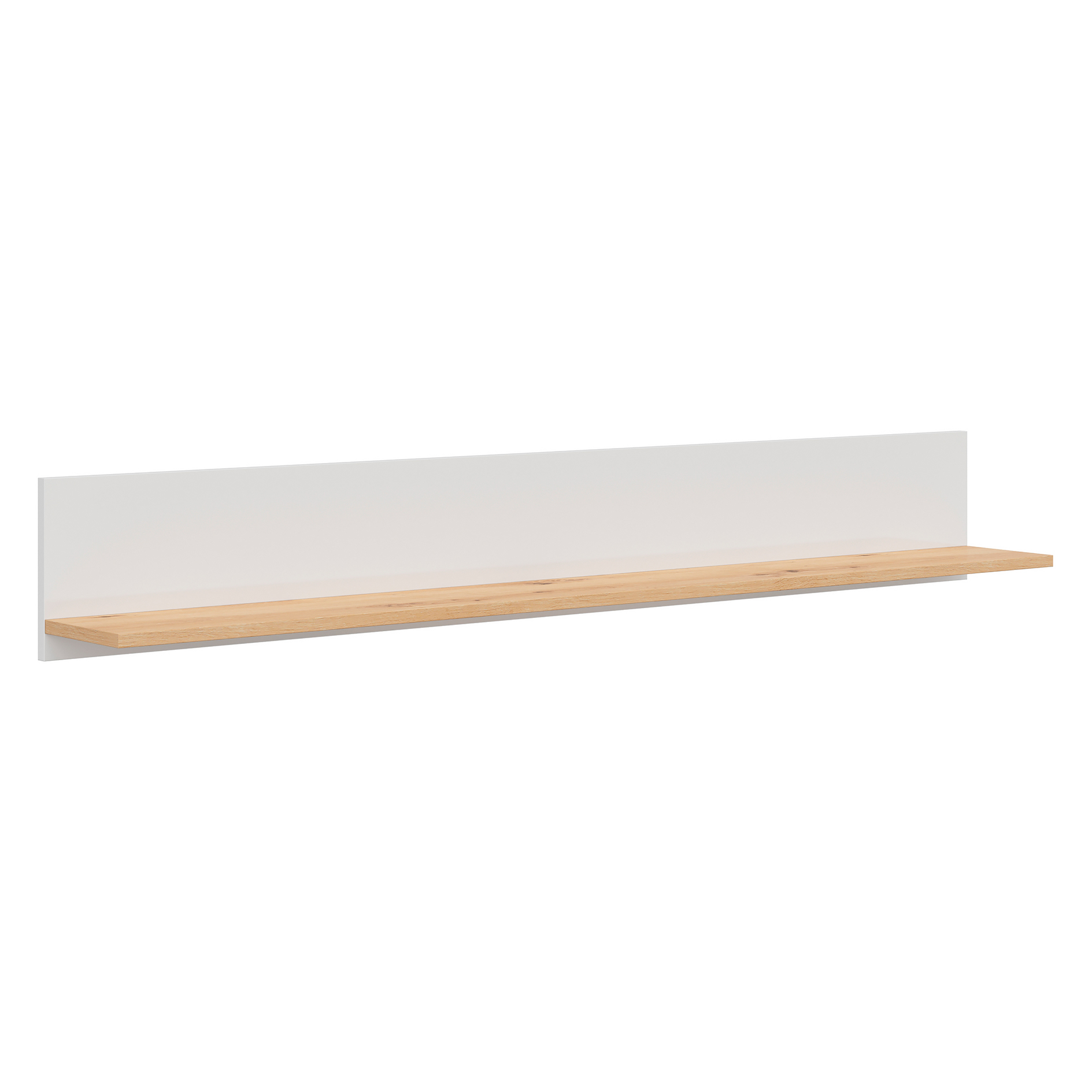 Wandboard - weiß Glanz - Artisan Eiche - 135 cm breit