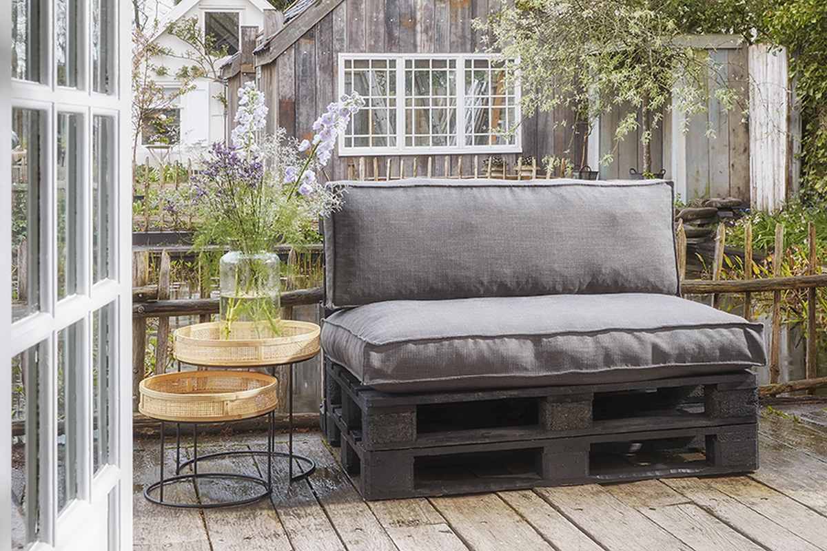 In the mood coussin de palette salvador - 120x80x12 cm - pe - taupe - set de 2