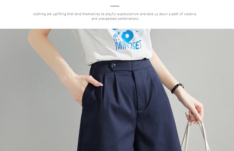 Kwuartz - Hoge taille effen shorts