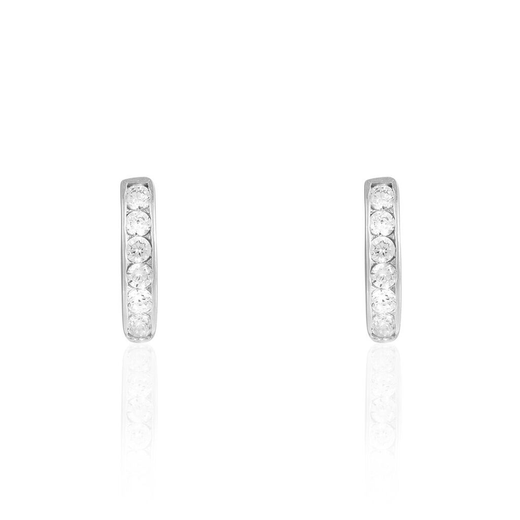 Créoles Callyste Rondes Argent Blanc Oxyde De Zirconium