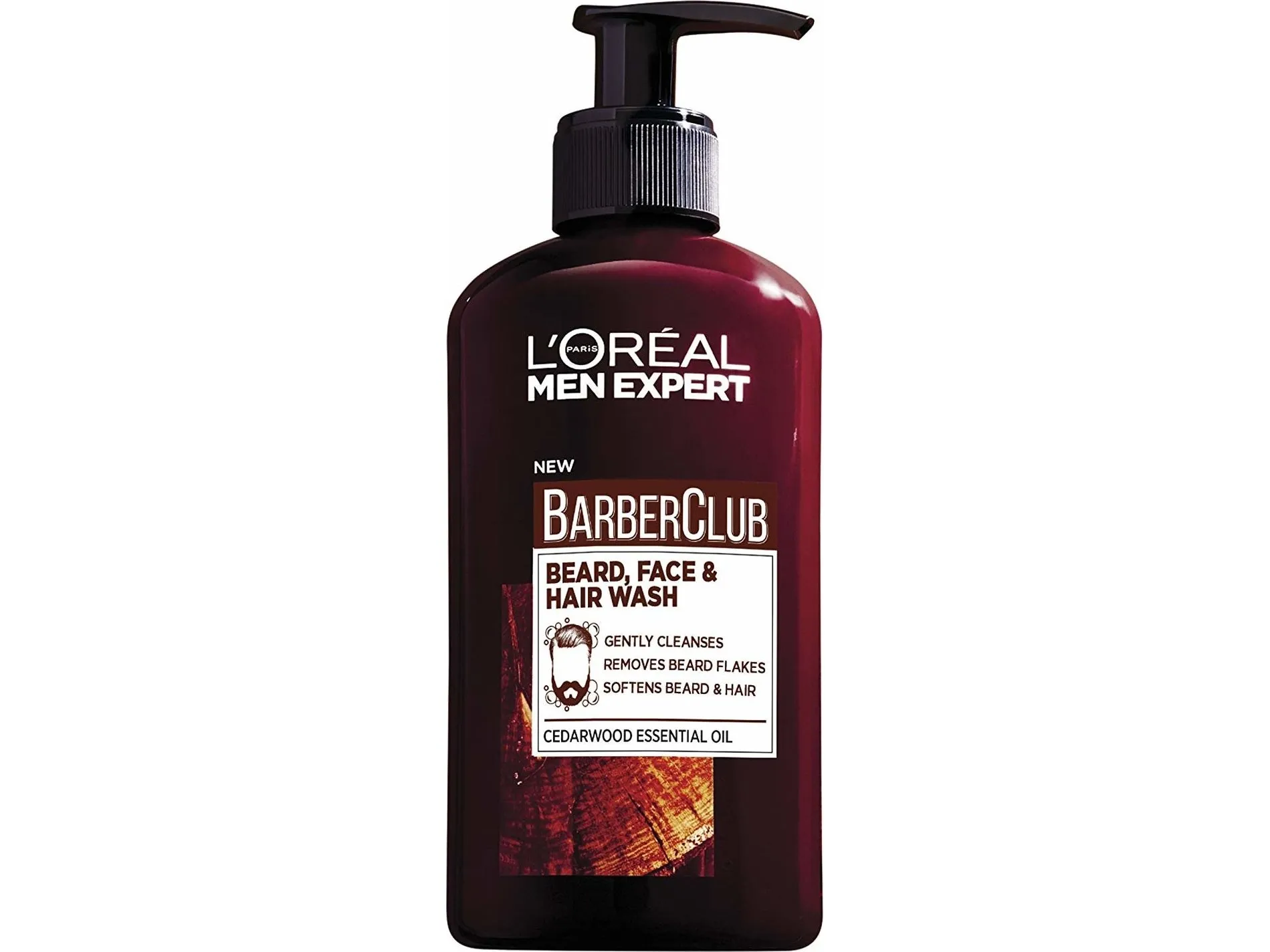 L'OREAL_Men Expert Barber Club Beard Face Hair Wash 3in1 cleansing beard face and hair gel with cedarwood oil 250ml