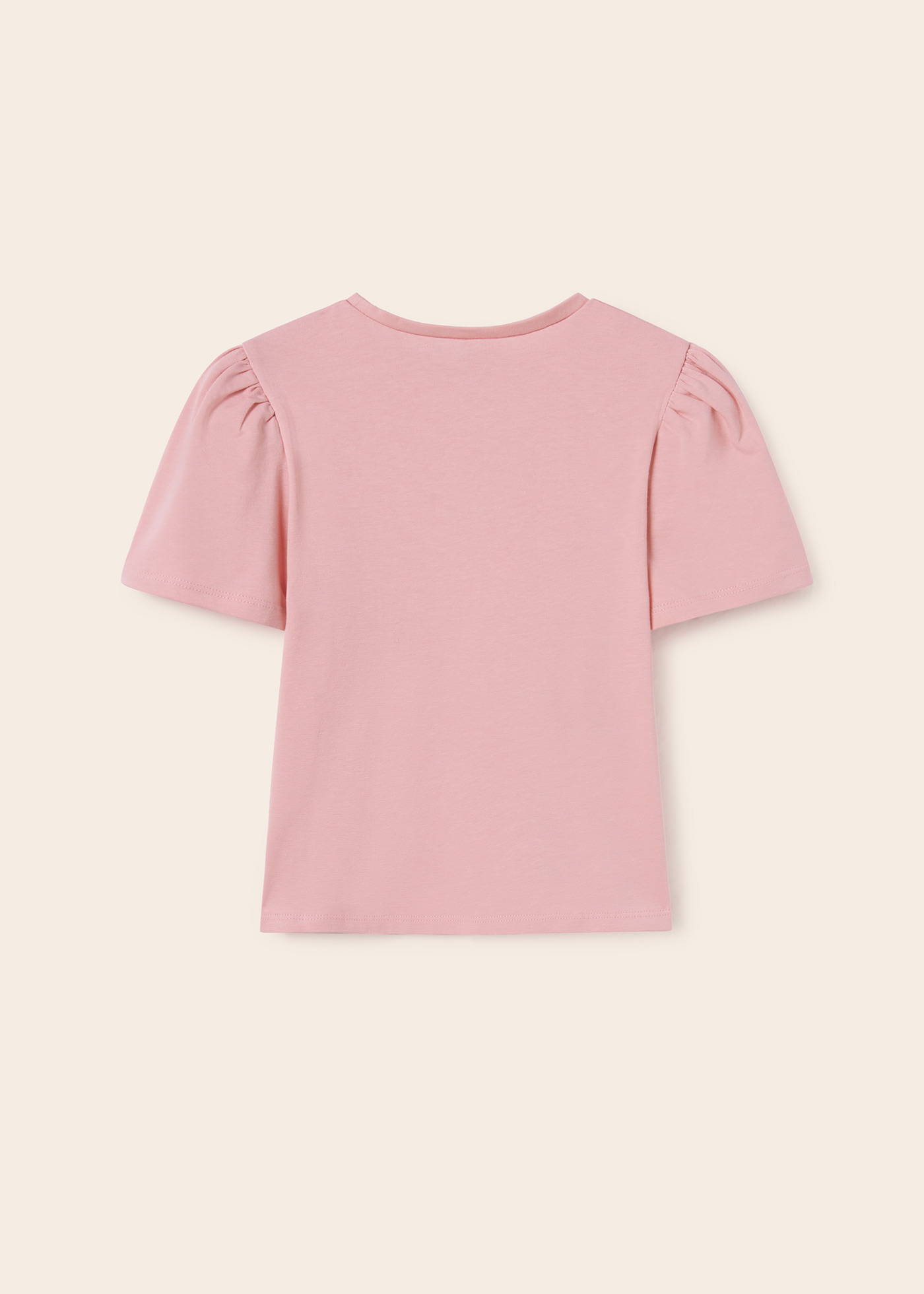 Camiseta de manga curta para meninas, feita de algodão sustentável.