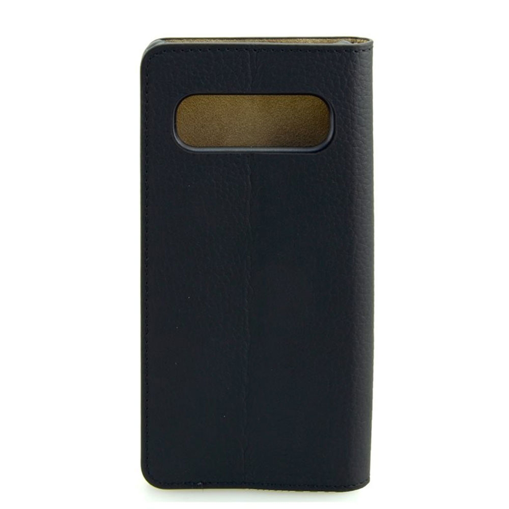 Samsung Galaxy S10e Echtleder Book Case Tasche Flip Cover Hand Made (MARCS10M-M01) - Schwarz