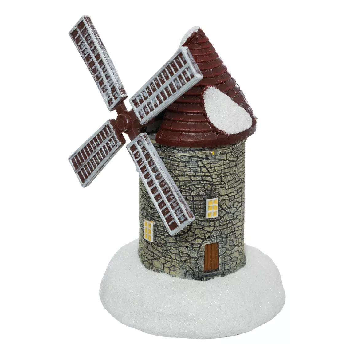 Moulin à vent lumineux à piles (H16 cm) Ailes en mouvement