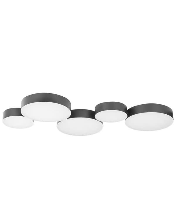 Taklampe Svart Jern Integrert LED 5 runde lys Dekorativ Moderne Glamour Belysning