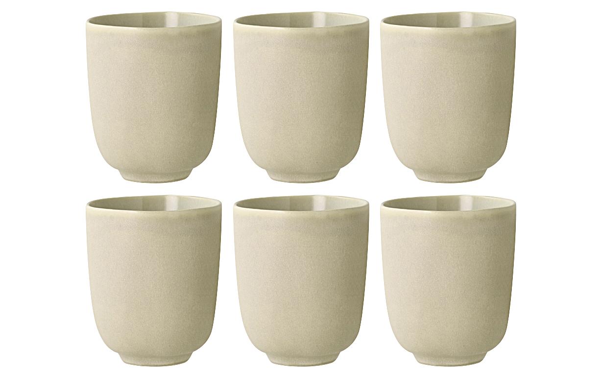 Kaffeebecher Shoku 330 ml, 6 Stück, BeigeBecher-Set aus Steinzeug