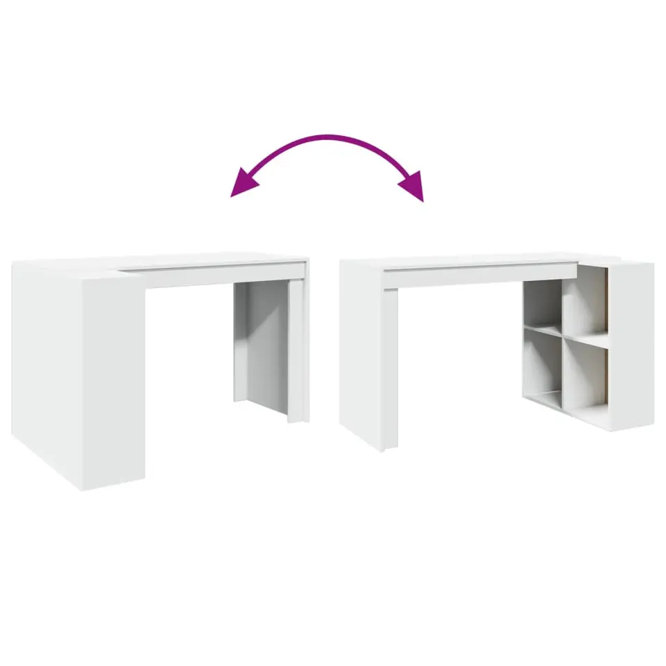 vidaXL - Bureau - Wit - Bewerkt hout