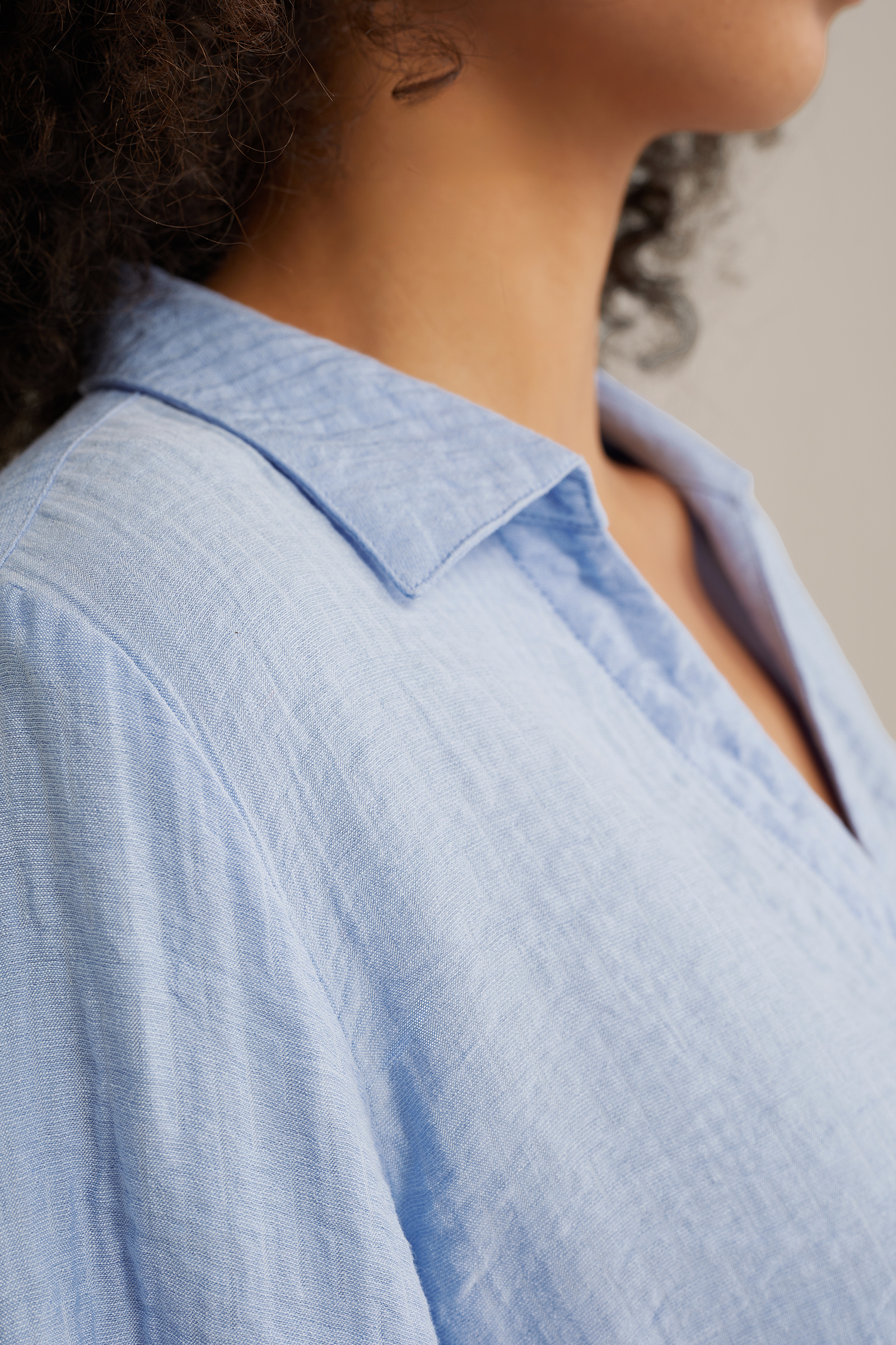 blouse met structuur WE Fashion IJsblauw