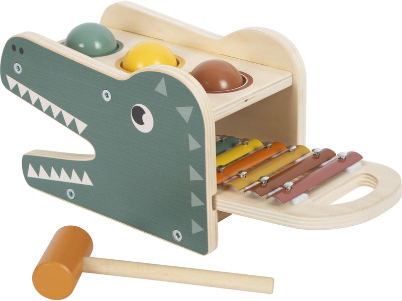 small foot Klopfspiel mit Xylophon «Safari» Holzspielzeug zum Klopfen und Musizieren