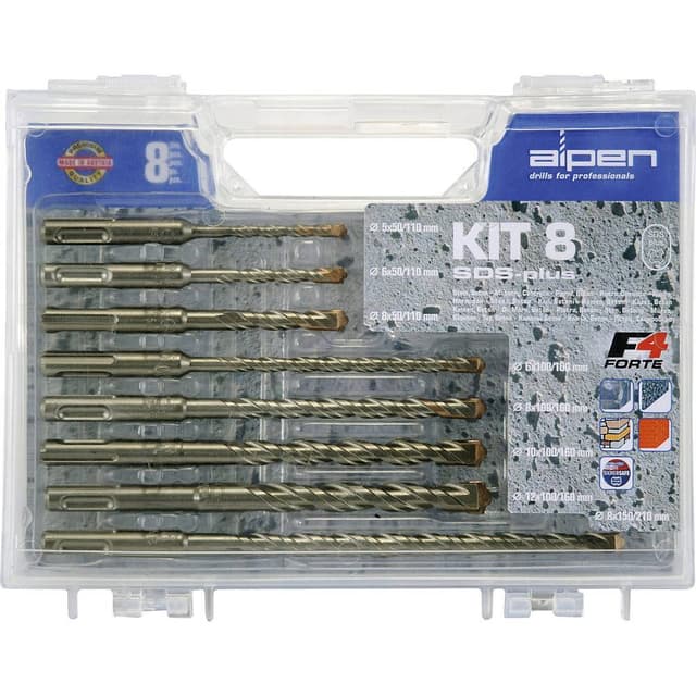 Alpen 80704100100 Hårdmetal Hammerbor-sæt 8 dele 5 mm,