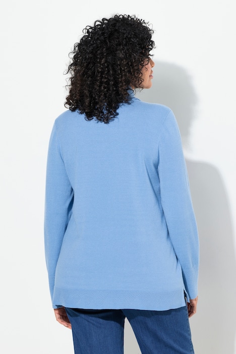 Rollkragenpullover, breite Rippbündchen, Langarm