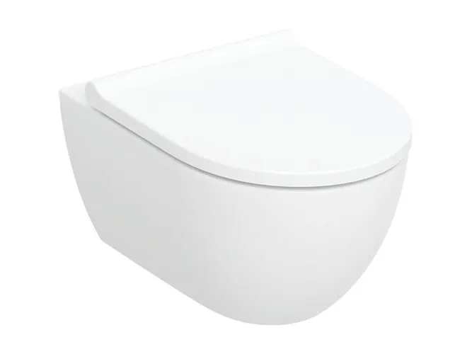 Geberit Acanto sæt væghængt toilet, skjult montering, KeraTect, TurboFlush, med toiletsæde: Soft close