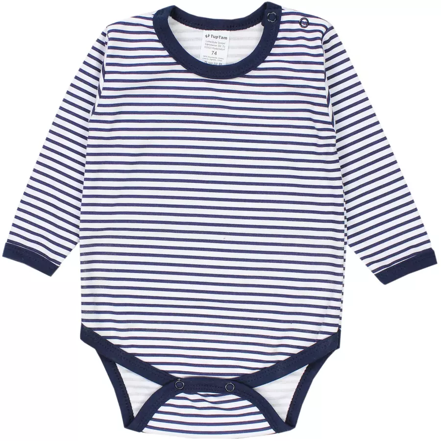 TupTam Jungen Baby Body Langarm 5er Pack grauweiß