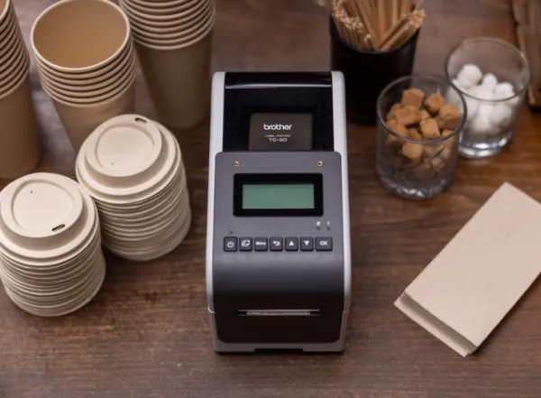 Brother TD-2350D203 - Mærkat/kvitteringsprinter - S/H - direkte termisk - Rulle (6,3 cm) - 203 dpi - op til 152.4 mm/sek. - Wi-Fi(n), Bluetooth 5.2, LAN, USB 2.0, USB vært