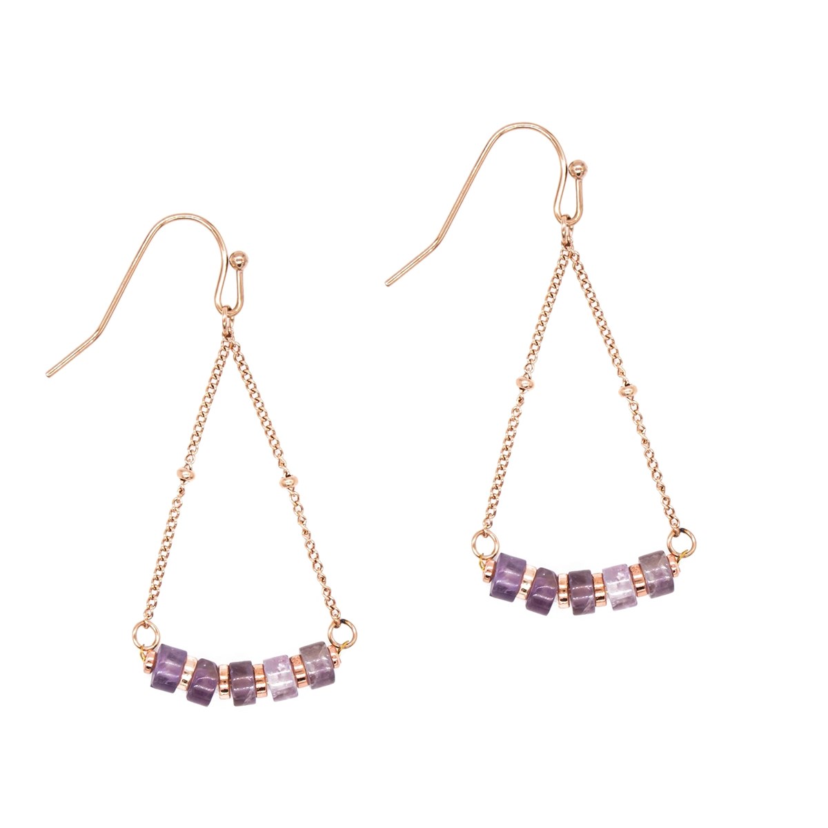 Boucles d'oreilles Piana en pierres Améthyste