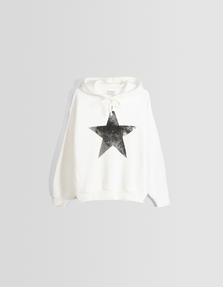 Moletom com capuz estampado