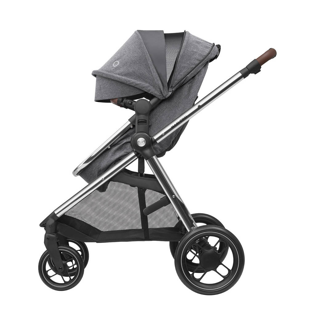 MC Zelia 3 Luxe Twillic Grey Fr (Chrome frame & Brown Leather)