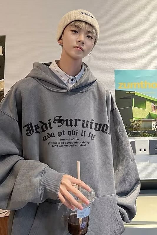 Bay Go Mall - Hoodie met kruisprint en letters