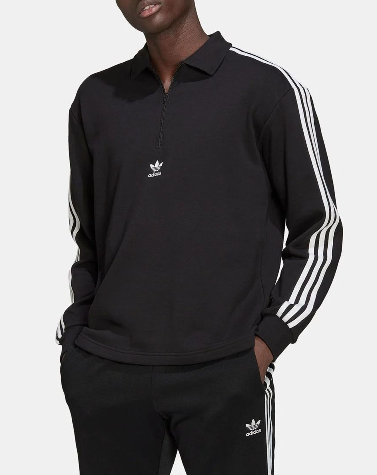 Adidas Polo ample zippé noir