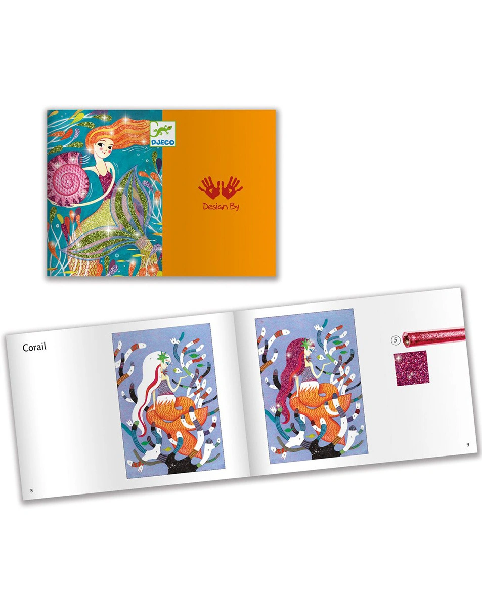 Glitzerkarten-Set MERMAIDS 12-teilig in bunt