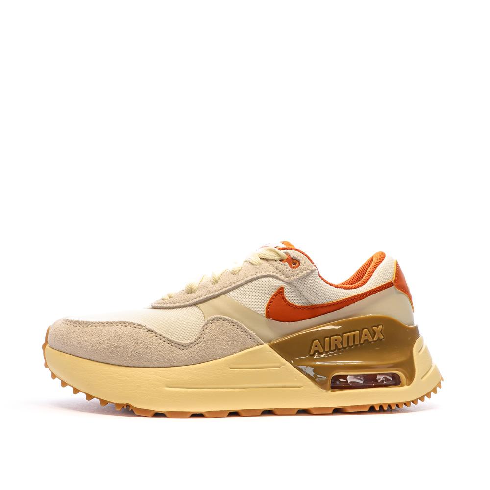 Nike Baskets Beige/Orange Femme Nike Air Max SYSTM