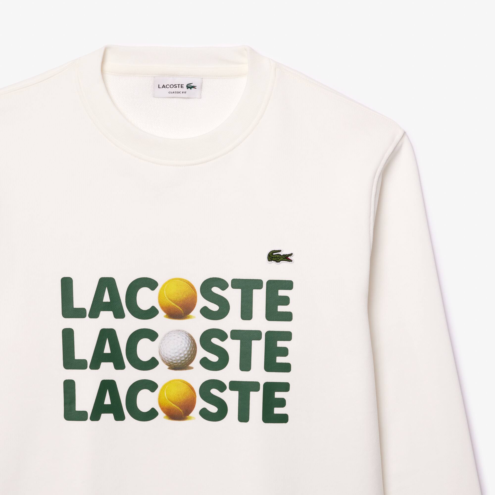 Sweatshirt aus Fleece mit Ball-Aufdruck Sweatshirts - Weiss - Lacoste - Herren