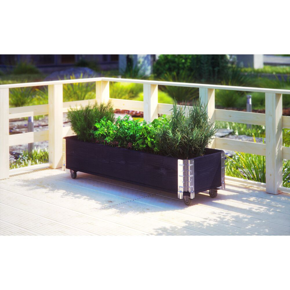 PLANTEKASSE 120X40X19,5CM SVART