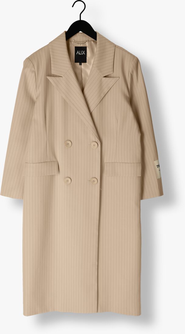 ALIX THE LABEL zand alix the label mantel ladies woven pinstripe coat