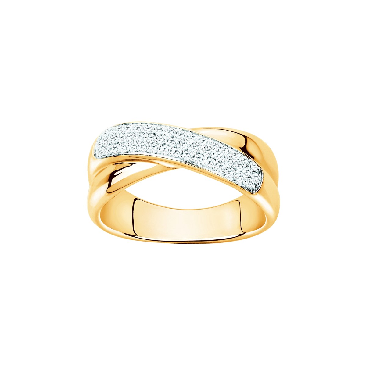 Bague en Plaqué Or avec oxyde de zirconium blanc